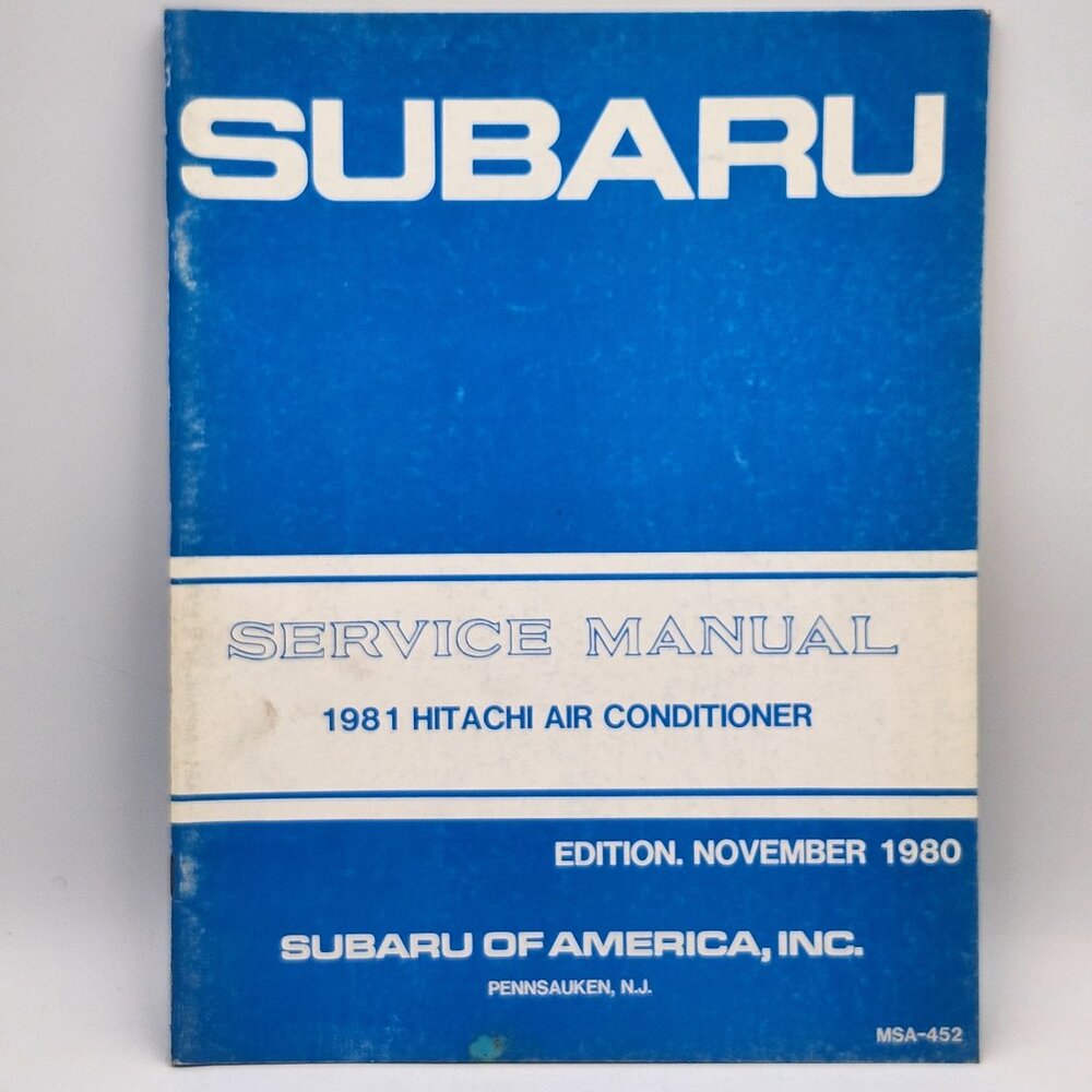 Subaru Service Manual 1981 Hitachi Air Conditioner Edition November 1980